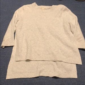 Girls cream sweater with side slit